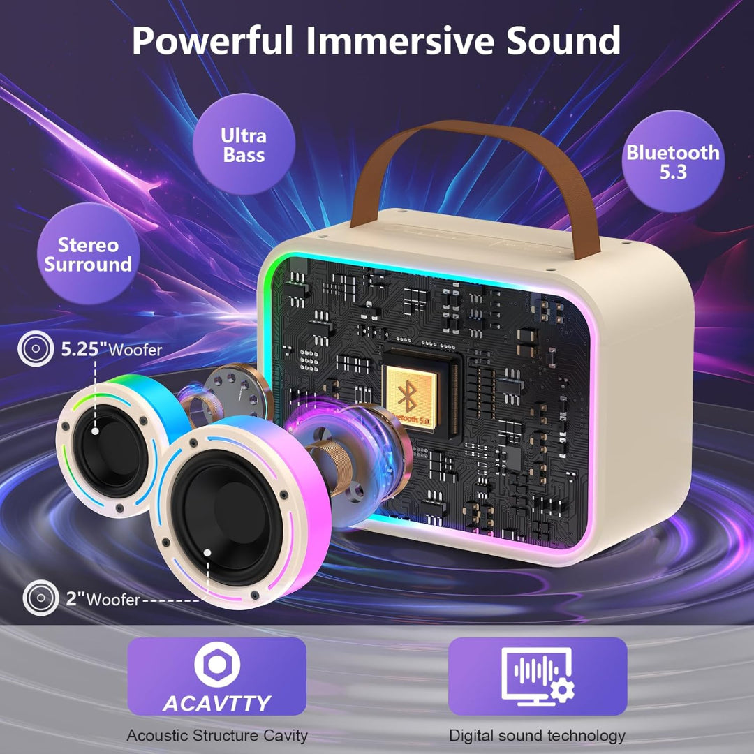 YX Karaoke Machine with 2 Wireless Microphones